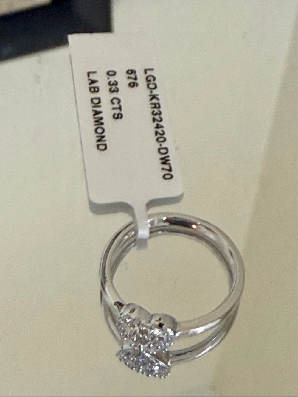 Heart Cluster Lab Grown Diamond Ring 925 Sterling Silver 0.33 CTS Size 7